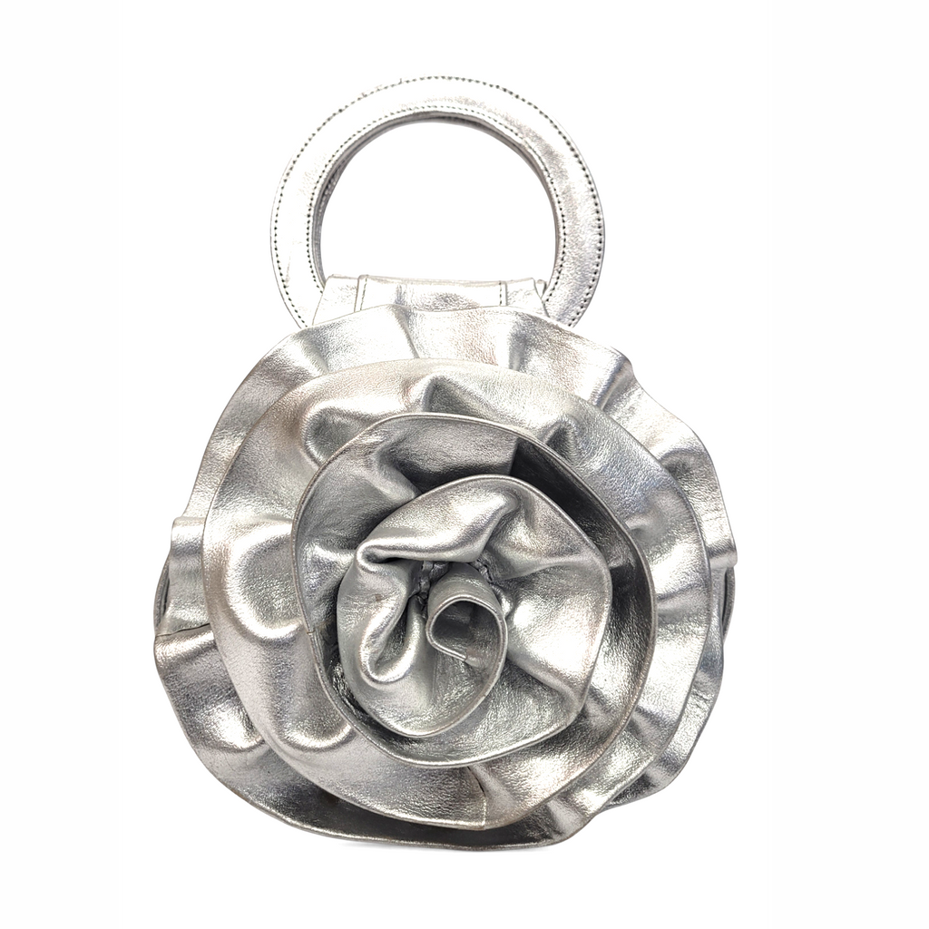 ✦ PLATINUM FLORAL CLUTCH PURSE ✦