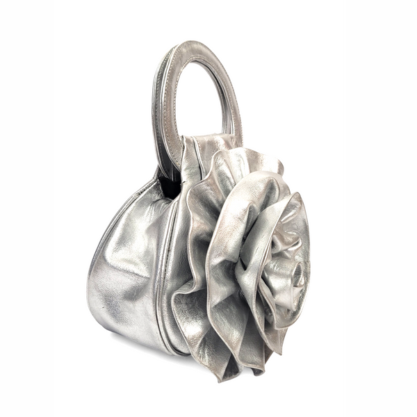 ✦ PLATINUM FLORAL CLUTCH PURSE ✦